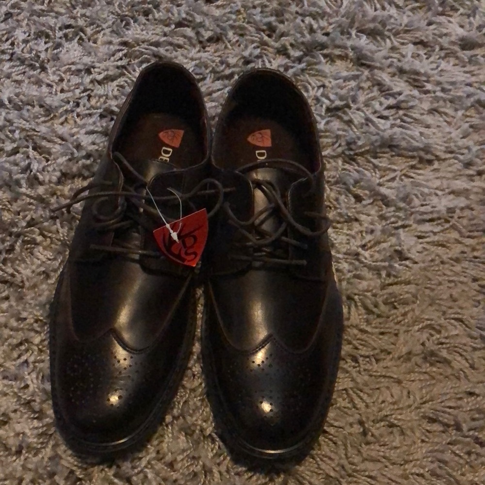 Brown leather deer stags men dress shoes